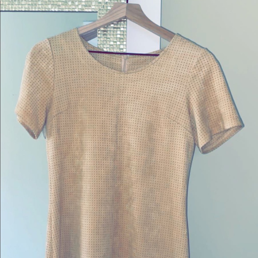 ethereal tan suede dress